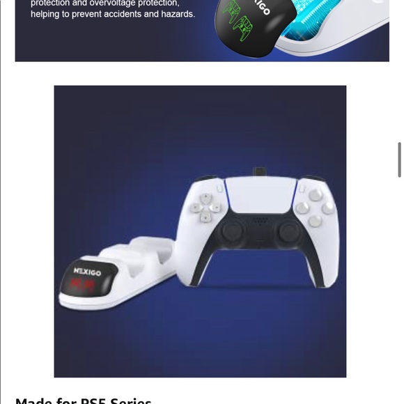 Nexigo Dobe PS5 Controller Charger Upgraded Charging Station Dock LED Indicator - Picture 8 of 10